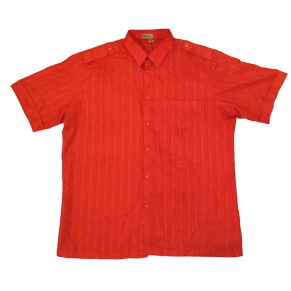 Vintage D'AVILA Red Short Sleeve Button Down Dress Shirt Size 2XL - Picture 4 of 10
